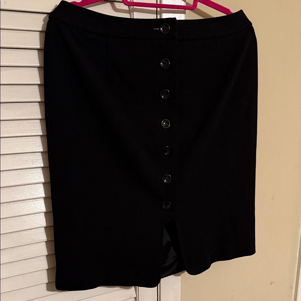 Talbots Black Button-Down Pencil Skirt